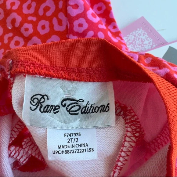 Rare Editions Toddler Girls Leopard Print Patches Dress Pink/Red NWT NEW - Picture 13 of 15